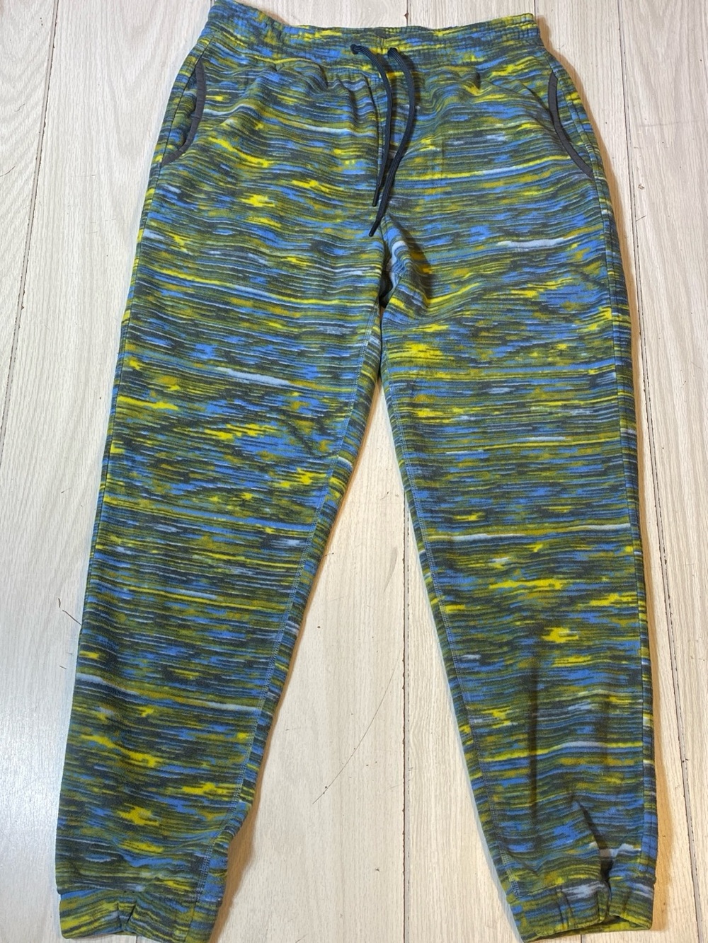 Mountain Hardwear Fleece Joggers Pants Womens Size M Blue Yellow Space Dye NWOT